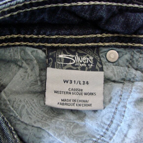 Silver Suki Surplus Jeans Bootcut Mid Rise Curvy Fit Dark Wash Size 31 - Picture 5 of 14